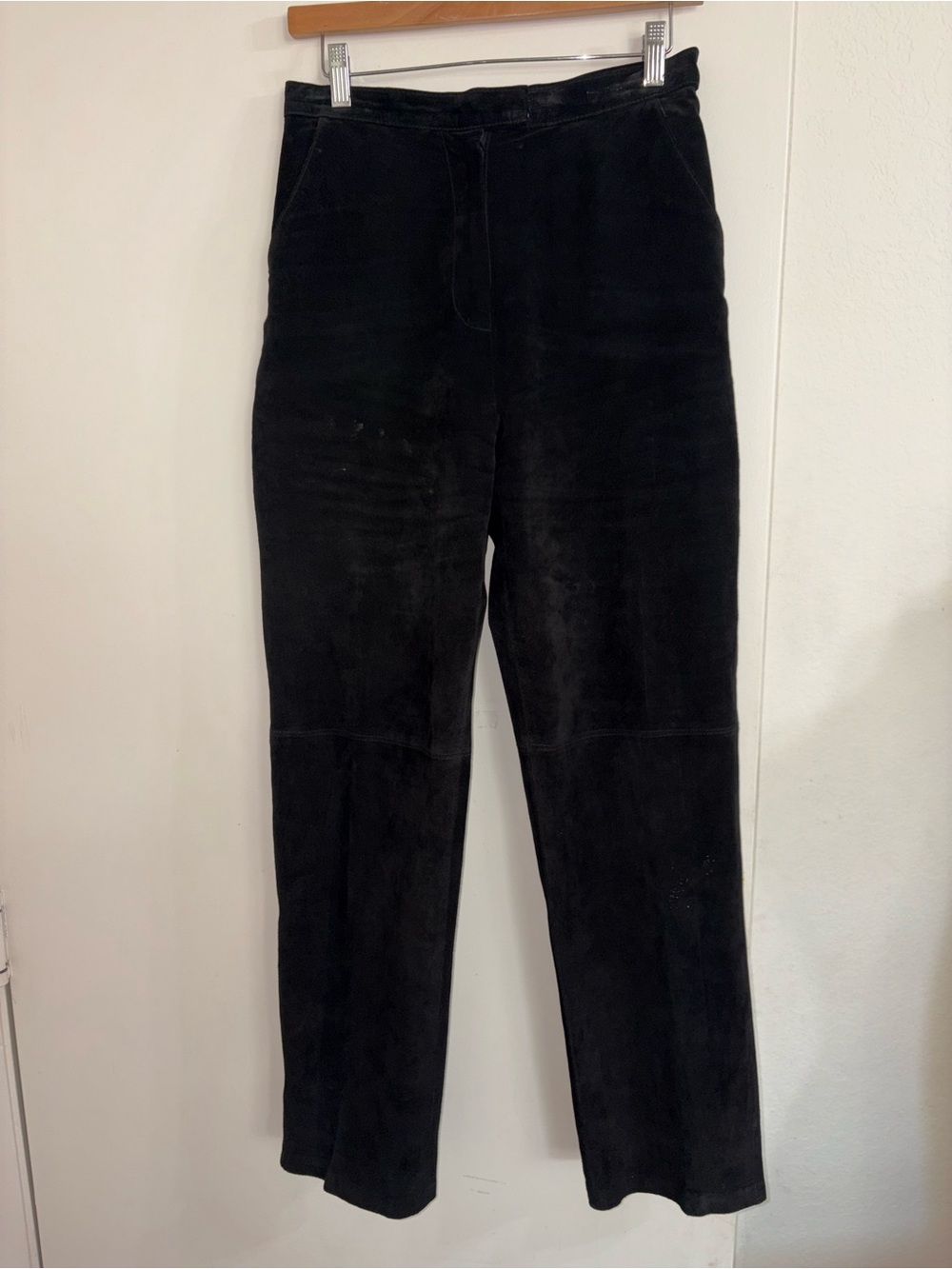 Alfani Black Suede Leather Lined Pants Women’s Size 8